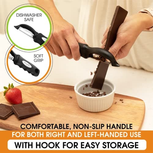 Spring Chef Premium Swivel Vegetable Peeler, Soft Grip Handle and Ultra Sharp Stainless Steel Blades - Perfect Kitchen Peeler For Veggie, Fruit, Potato, Carrot, Apple - Black 5