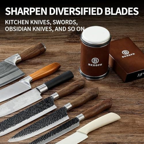 Rolling Knife Sharpener, Knife Sharpener Roller with Diamond and Ceramic, Professional Knives Sharpening Tool Kit with 15°&20° Magnetic Angles, Kitchen Knives Sharpening Roller for Chef Blades, Walnut 6
