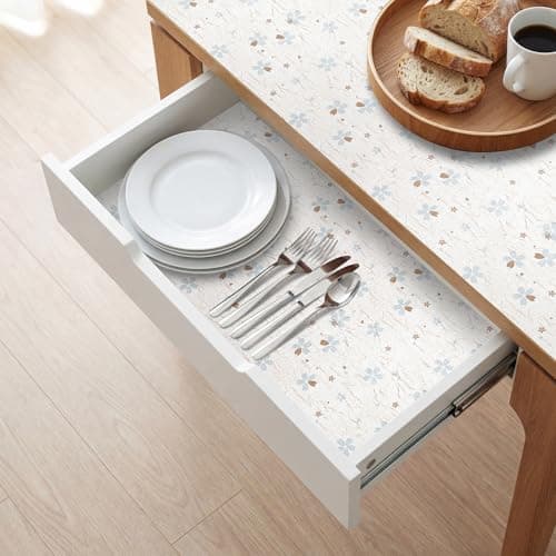 RAY STAR 12X120 Inch Shelf Liner for Kitchen Cabinets, Non-Adhesive Cabinet Liner Washable, PVC Drawer Liner for Dresser Non-Slip Bathroom (Floral)(1 Roll) 7