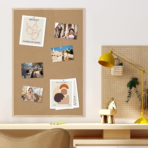 DAHAPYBOO Cork Board Bulletin Board,36x24 Cork Board for Office with Pin Oak Wood Boards,Message Board or Vision Board Decoration. 7