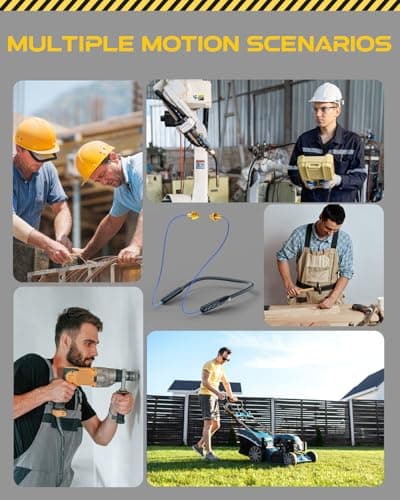 MIPEACE Bluetooth Earplug Headphones, Neckband Wireless Earbuds earplugs-29db Noise Reduction isolating in-Ear earplug Earphones and Controls,IPX6 sweatproof,20+Hour Battery(Blue) 7