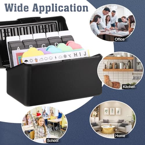 Index Card Set - 3x5, Organizer Box with Dividers, 100 Ruled, 125 Colored Cards, 35 Dividers, 6 Labels, 2 Stickers, 2 Rings, 1 Pen 7