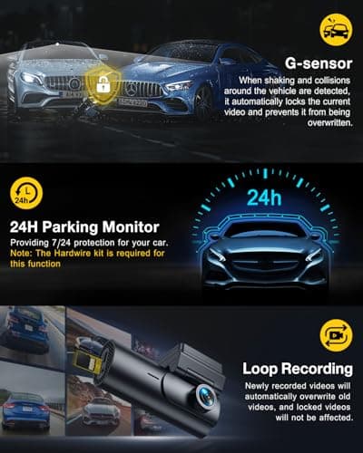 GKU Dash Cam Front and Rear Camera,4K+1080P, 5.8GHz WiFi & GPS Dash Camera for Cars,with 64G SD Card,1.47" Display Dashcam, 24HParking Mode,App,Super Night Vision,Support Max 256GB (D600Pro) 6