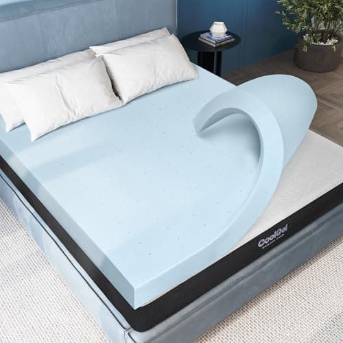 COOL GEL Memory Foam Mattress Topper - 2 Inch Original Cool Gel Infused Memory Foam - Plush and Supportive, Pressure Relief - CertiPUR Ceritifed - King Size