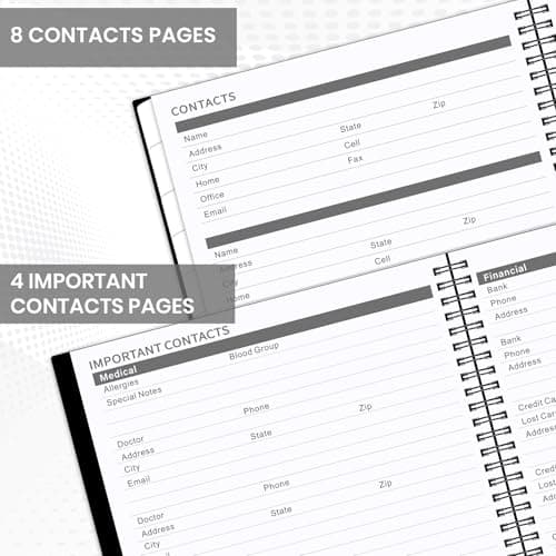 Monthly Planner 2026-2027 - JUL 2026 - DEC 2027 Planner/Calendar,18 Monthly Planner with Contacts & Passwords, 8.5" x 11" Planners 2026-2027, Colorful Tabs, Thick Paper, Black 4