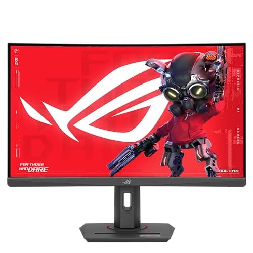 ASUS ROG Strix 27” 1440P HDR400 USB-C Curved Gaming Monitor (XG27WCS) - QHD (2560 x 1440), 180Hz, 1ms, Fast VA, 125% sRGB, DCI-P3 95%, ELMB Sync, FreeSync, DisplayWidget, Tripod Socket, 3yr Warranty