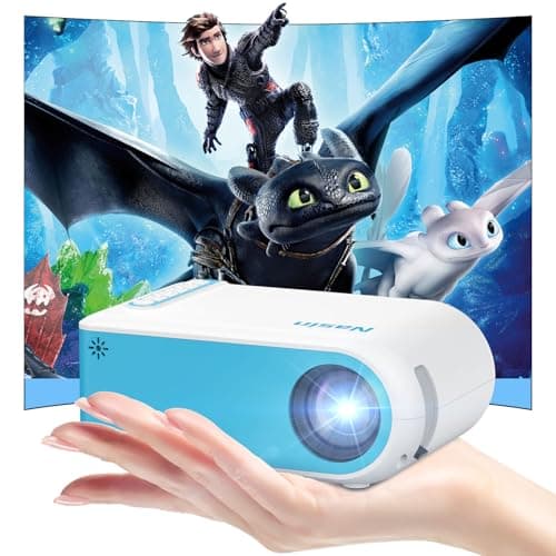 Nasin Mini Projector, 1080P Supported Portable Movie Projector, Home Theater and Outdoor Use, Compatible with IOS, Android, Tablet, Laptop, TV Stick, Type C, USB & HDMI, Bluetooth Proyector