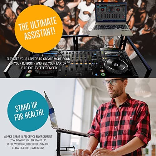 AXA AXCESSABLES DJ Laptop Stand with Travel Bag | Portable Foldable Aluminum Laptop Stand for Laptops up to 15 inches and 20lbs | No Assembly Required, Includes Carrying Bag 6