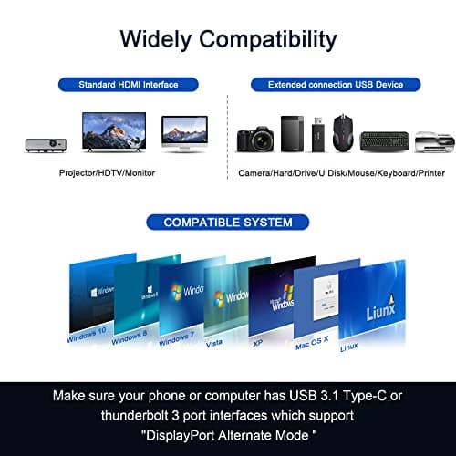 USB C Hub, QGeeM USB 4k to HDMI Adapter, 7 in 1 USB-C Dongle with 100W PD,USB 3.0, Card Reader, Compatible for MacBook iPhone 15/17 Ipad Pro max,Chromebook Laptop USB Type C Dock-Grey 8