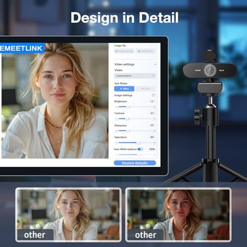 EMEET NOVA 4K Webcam with Tripod - 4K UHD, PDAF Autofocus, Adjustable Heights with 360° Swivel Head, 2 Noise-Cancelling Mics, USB Plug&Play, Privacy Cover, Ideal for Online Meetings&Live Streaming 7