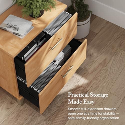 Bush Home 2 Drawer Lateral File Cabinet, Letter and Legal-Size Document Storage for Home or Professional Office, Somerset Collection, Maple Cross 5