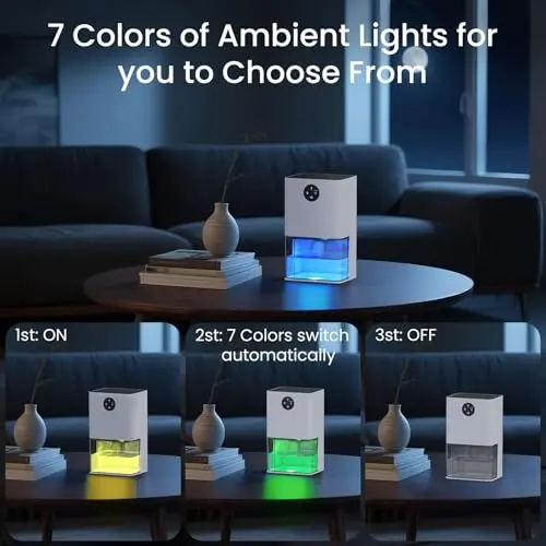 Dehumidifier, 50 OZ Small Dehumidifiers for Room for Home, Quiet with Auto Shut Off, Dehumidifiers for Bedroom (300 sq. ft), Bathroom, RV, Closet 5