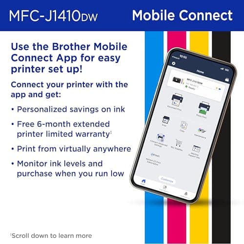 Brother Work Smart 1410 Wireless Color Inkjet All-in-One Printer with 2.7” Touchscreen and Automatic Duplex Printing | Includes Refresh Subscription Trial(1) (MFC-J1410DW) 5
