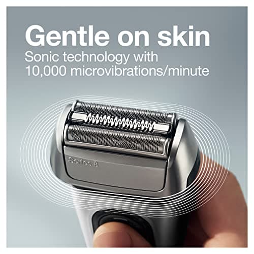 Braun Electric Razor for Men, Series 8 8457cc Electric Foil Shaver with Precision Beard Trimmer, Cleaning & Charging SmartCare Center, Galvano Silver 6