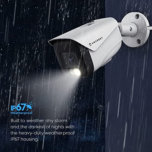 Amcrest UltraHD 4K (8MP) IP PoE AI Camera, FOV 129°, 49ft Color Nightvision, Security Outdoor Bullet Camera, Human & Vehicle Detection, Active Deterrent, 4K @15fps, IP8M-2796EW-AI (White) 7