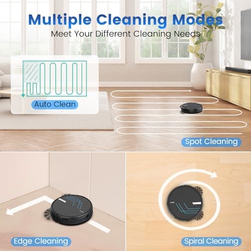 AIRROBO Robot Vacuum and Mop, 3000Pa Strong Suction Power Vacuum Mop Robot, Wi-Fi/App/Alexa, Self-Charging Robotic Vacuum for Hard Floor, Pet Hair and Low-Piled Carpet, Slim Design, Quiet，P30 9