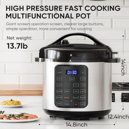 DUMOS 16-in-1 Electric Pressure Cooker 8 QT Stainless Steel Multi Cooker Electric for Pressure, Rice, Steamer, Yogurt Maker, Slow Cook, Black 7