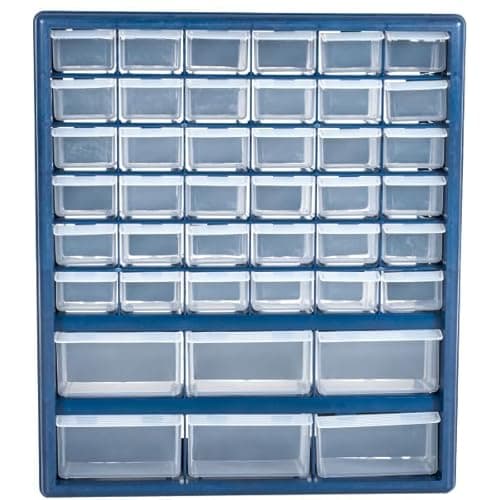 Plastic Storage Drawers – 42 Compartment Organizer – Desktop or Wall Mount Container for Hardware, Parts, Crafts, Beads, or Tools by Stalwart, 10 Targets 6