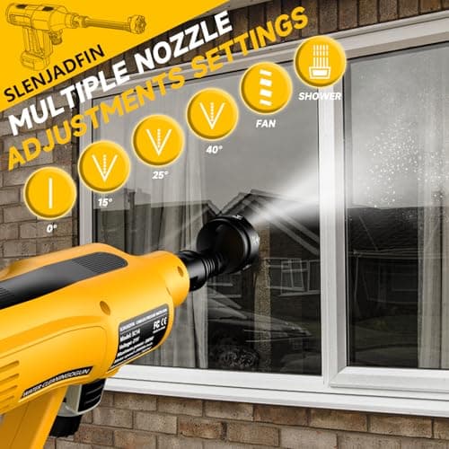 Cordless Pressure Washer for Dewalt 20V Battery 700 PSI Portable Handheld Power Washer with 6-in-1 Nozzle Foam Cannon for Car Floor Fence Wall Cleaning (Battery Not Included) 5