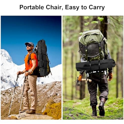 SAILARY Folding Camping Collapsible Chairs Heavy Duty Lawn Chair with Cooler Bag, Storage Pocket, Waterproof Bag Outdoor Arm Chair, Supports 225LBS, Black 7
