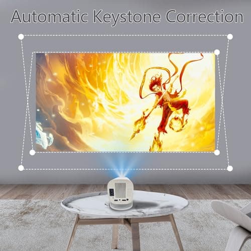 Portable Mini Projector with WiFi and Bluetooth, Native 720P Supports 1080P & 4K Input, Home Theater Projector for Indoor/Outdoor, Compatible with Fire TV Stick, Laptop, Smartphone, HDMI/USB, PS5 7