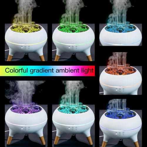 BLOIMP Essential Oil Diffuser 250ML,Jellyfish Diffuser Air Humidifiers Sound Pickup Ultrasonic Aromatherapy Diffuser Remote Control 7 Color Lights for Home Bedroom Office Hotel(White) 4