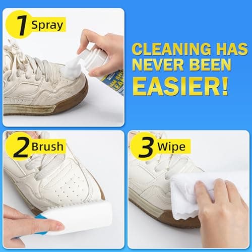 Tidybond Shoe Cleaner Kit, Deep Cleaning Sole & Sneaker Cleaner, White Shoe Cleaner for Sneakers, Tennis Shoes, Leather, Canvas, Rubber and more– 6.76 oz 5