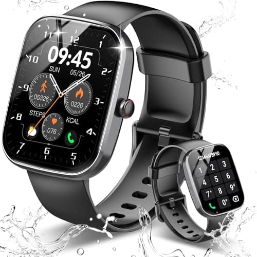 Csasan Smart Watch, 1.91" HD Screen Smartwatch for Men Women, IP68 Waterproof Activity Trackers for Android iOS Dark Black