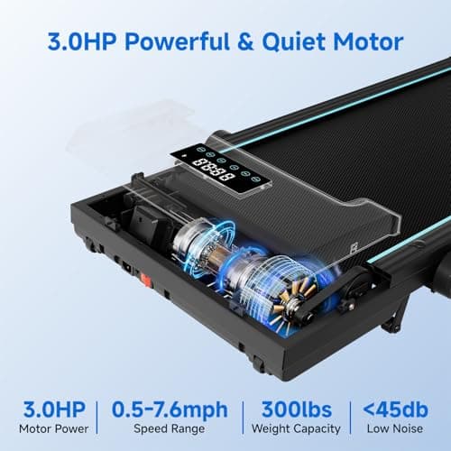 Walking Pad with Auto Incline, Under Desk Folding Treadmill with Remote Control and LED Display for Home Office, 3HP Portable Walking Jogging Running Machine, 300 LB Capacity 5