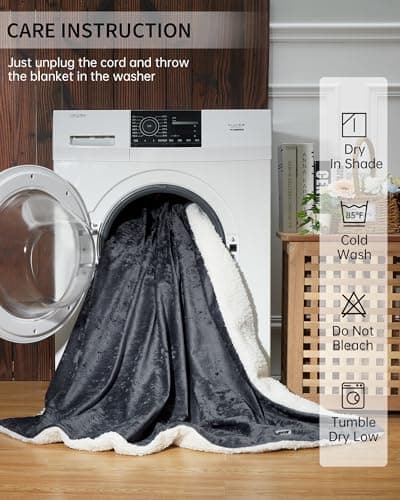 GarveeHome Heated Blanket King Size, King Size Electric Blanket with Dual Controls, Velvet Soft Fast Heating Blankets, 4 Heat Settings & 10H Auto Off, Machine Washable, ETL Certified, 90" × 100" Grey 9