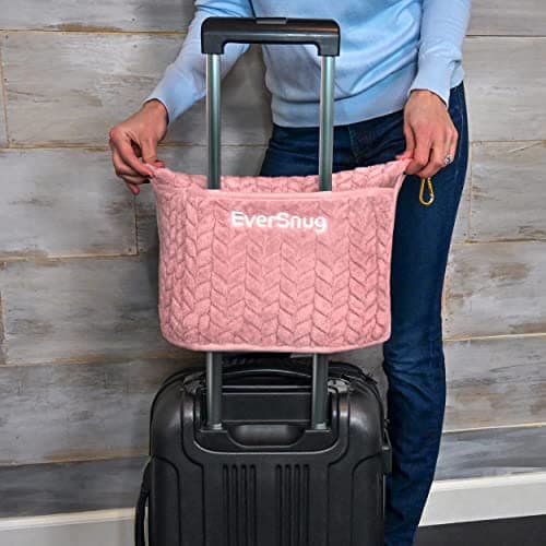 EverSnug Travel Blanket & Pillow 68x42 - Premium Ultra-Soft Microfleece 2 in 1 Compact & Packable Flight Blanket with Soft Bag Pillowcase, Hand Luggage Sleeve and Backpack Clip (Light Pink) 7