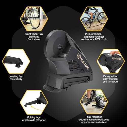 Saris H3 Direct Drive Smart Trainer, Black - Precise Power Feedback, Quiet, Compatible with Bikes Having Thru-axle and Quick-Release Rear Hub Options 8