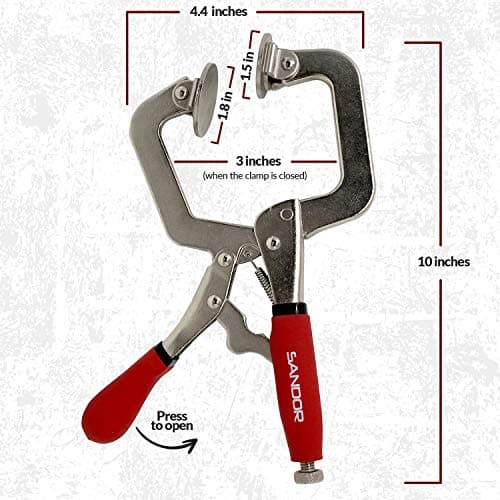 3" Metal Face Clamps for Woodworking - (Pack of 2) Heavy Duty C-Type Wood Clamp Tools with Ergonomic Grip for DIY, Pocket Hole Joinery, Cabinetry, Welding, Carpentry 6