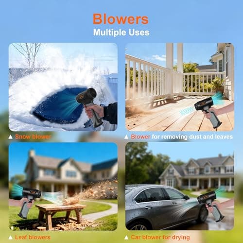 Snow Blower -64mm Supper Motor,756W Stepless Speed- Leaf Blowers,680CFM(1200g WindPressure), 3000mAh*8,30W Fast Charging,Cordless Leaf Blower for Leaves,Snow,House,Machine Room,Car Cleaning (X21) 5