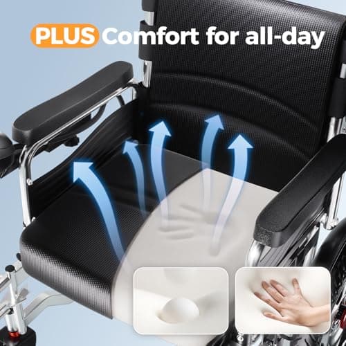 Electric Wheelchair, Electric Wheelchair for Adults, Foldable All Terrain Power Wheelchair, 15 Miles Long Travel Range, 500W Dual Motors, Lightweight Mobility Chair for Seniors - Indoor/Outdoor 8
