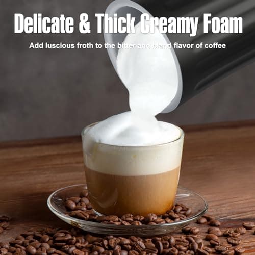 Ovetedot Milk Frother, 4-in-1 Electric Milk Frother and Steamer, Automatic Hot and Cold Foam Maker and Milk Warmer for Coffee, Latte, Cappuccino, Macchiato, Hot Chocolate(Black) 3