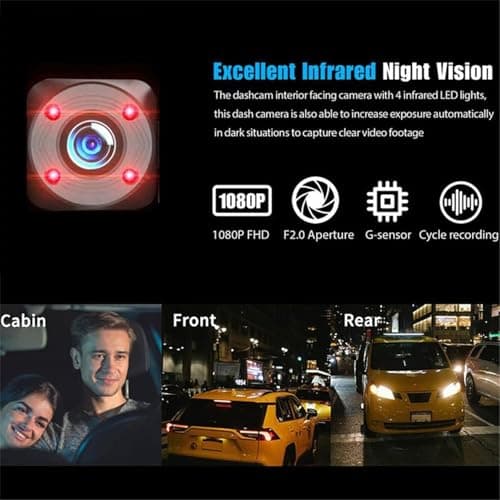 3 Lens Dash Cam Full HD 1080P Car DVR Blackbox Car Dash Camera with G-Sensor, Loop Recording and Motion Detection 8