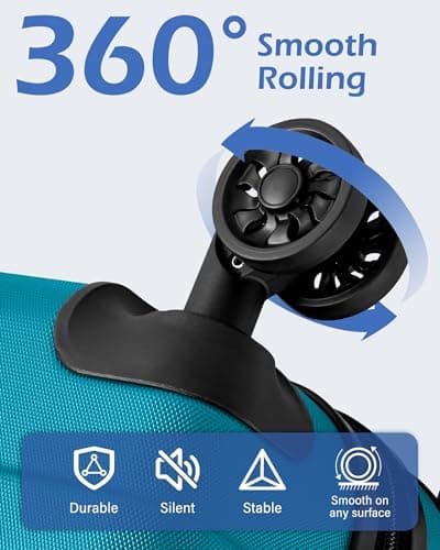 Coolife Hardside Carry-On Luggage with TSA Lock, Spinner Wheels, Telescopic Handle, Lightweight Suitcase (Lake Blue, S(20in_carry on)) 5