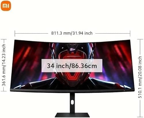 XIAOMI 34-inch Curved Gaming Monitor, 180Hz Refresh Rate, 1ms Response, FreeSync Premium, 95% DCI-P3, 100% sRGB, Low Blue Light Computer Screen Monitor, Desktop Monitor G34WQi 6
