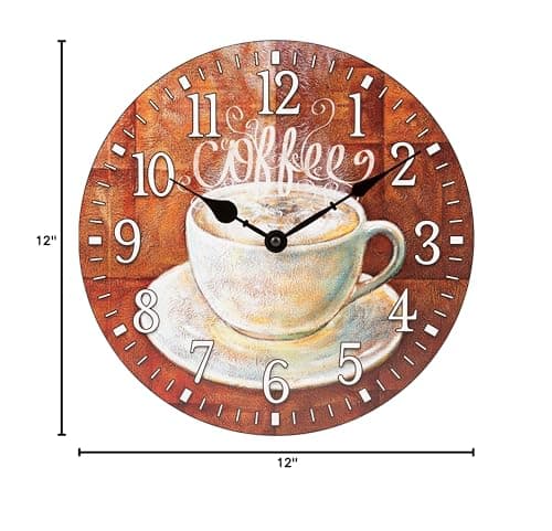 La Crosse Clock 404-2631C-INT 12-Inch Round Coffee Decorative Quartz Analog Wall Clock 8