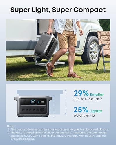 Anker SOLIX C2000 Gen 2 Portable Power Station, 2,400W (Peak 4,000W) Solar Generator, Full Charge in 58 Min, 2048wh LiFePO4 Battery for Home Backup, Power Outages, and Camping (Optional Solar Panel) 8