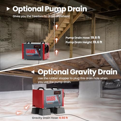 Abestorm Crawl Space Dehumidifier, Guardian SNS65 120Pint Wi-Fi APP Controls Commercial Dehumidifier with Drain Hose for Basement, Auto Defrost, Memory Starting for Commercial, Basement 5