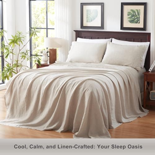 TOSMO Linen Pillowcase, 100% French Flax Stone Washed Pillowcases Envelope Closure, Set of 2, 2 Pillow Cases (Natural Linen, Queen 20 x 30 inches) 6