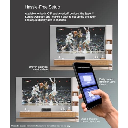 Epson EpiqVision Ultra LS650 Short Throw 3-Chip 3LCD Smart Streaming Laser Projector 4K PRO-UHD, HDR, 3600 Lumens, up to 120", Setting Assistant, Android TV, Sound by Yamaha - Black 6