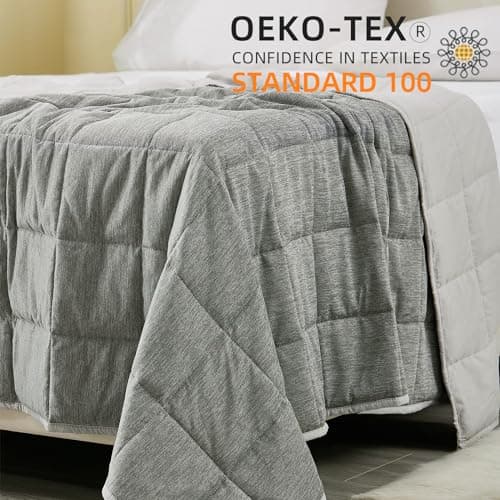 CODUM Weighted Blanket 10 Pounds Twin Size, Cooling Blanket for Hot Sleepers, Soft Bed Blanket Universal to All Seasons, 48''x72'' 10 LBS, Grey 6