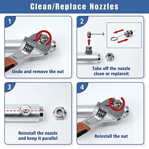 JANZ 16" Pressure Washer Surface Cleaner with 4 Wheels, Stainless Steel Housing, 1/4" Quick Plug, 2 Extension Wand Attachments, 2 Replacement Nozzles and 3 Spray Nozzles, 4000 PSI 8