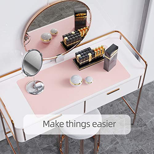 YSAGI Dual-Sided Desk Pad Protector, Desk Mat with Non-Slip - Waterproof PU Leather Office Desk Blotter for Mouse, Keyboard, Writing,31.5" x 15.7",Pink 8