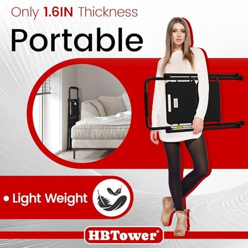 HBTower Step Ladder, Folding Step Stool with Wide Anti-Slip Pedal, Sturdy Steel Ladder, Convenient Handrail, Lightweight, Portable Steel Step Stool 5
