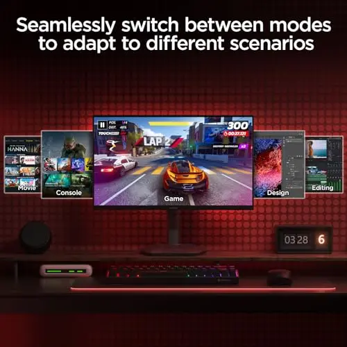 KOORUI 27 Inch 4K Gaming Monitor, Dual Mode(UHD 160Hz / FHD 320Hz), Fast IPS 2160p PC Monitor, 95% DCI-P3, HDR400, Eye-Care, Height/Pivot/Tilt Adjustability, VESA Mountable，HDMI 2.1/DP 1.4, G2741L 5