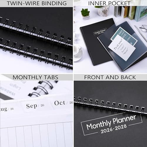 2026-2028 Monthly Planner - Monthly Planner from July 2026 to June 2028, 2026-2028 Planners 8.5'' x 11'', 24 Tabs, Inner Pocket 3